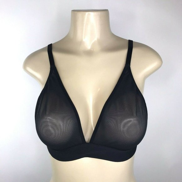 Negative Sieve Triangle Bra Black Sheer Mesh Bra - Picture 2 of 9